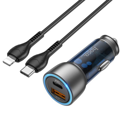 Купить Авто Зарядное Устройство Hoco NZ8 Sprinter 43W PD25W+QC3.0 Type-C to Lightning, 7