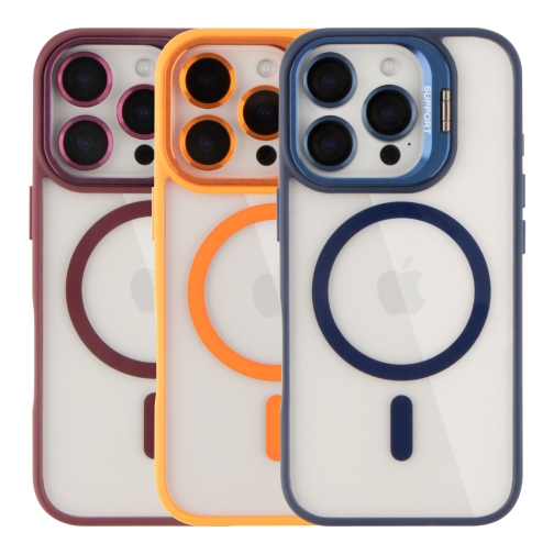 Купити Чохол TPU+PC+Metal Stand Case with MagSafe and Camera Lenses для iPhone 16 Pro Max М'ята упаковка