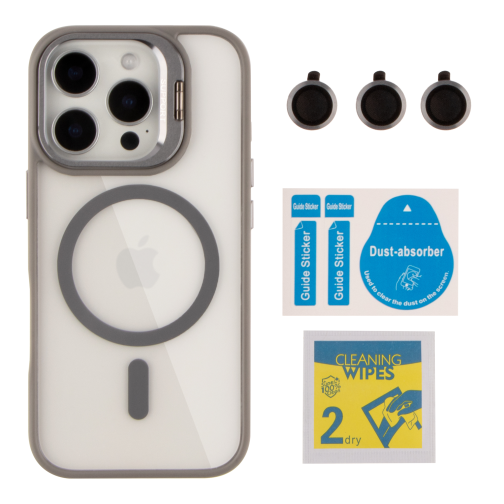 Чохол TPU+PC+Metal Stand Case with MagSafe and Camera Lenses для iPhone 16 Pro Max М'ята упаковка превью 8