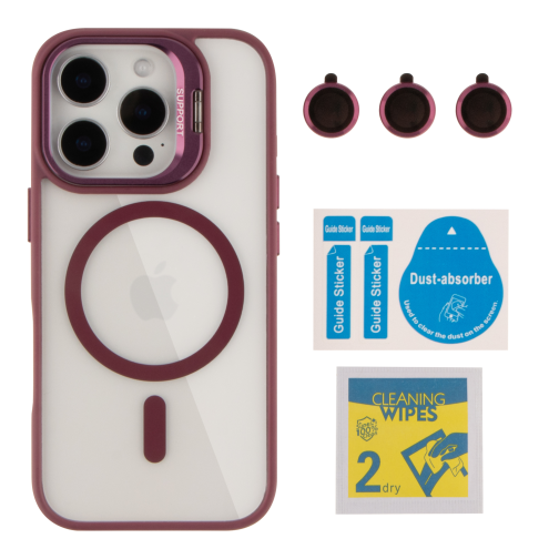 Чохол TPU+PC+Metal Stand Case with MagSafe and Camera Lenses для iPhone 16 Pro Max М'ята упаковка превью 11