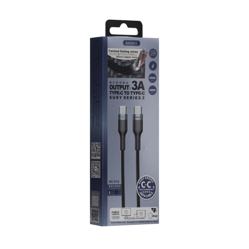 Купити Кабель USB Remax RC-010 Sury 2 PD Type-C to Type-C М'ята упаковка