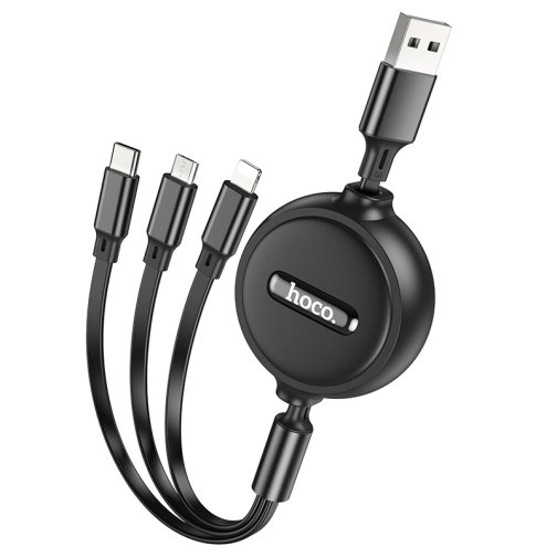 Купить USB Hoco X75 Double-pull 3-in-1 IP+Type-C+Micro 2A, 3