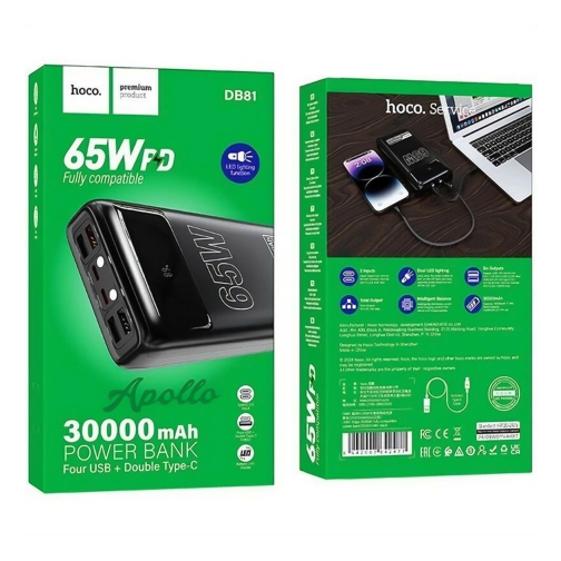 Купити Універсальна Мобільна Батарея Power Bank Hoco DB81 Apollo PD65W 30000 mAh, 2