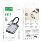 Купити Перехідник Hoco UA25 2-in-1 card reader Lightning