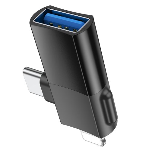 Купити Перехідник Hoco UA17 iP male/Type-C male to USB female two-in-one, 7