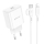 Купити Мережевий Зарядний Пристрій Borofone BA81A 1USB-C PD/QC 20W+Type-C to Lightning Бiлий