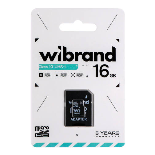 Карта Пам'яті Wibrand MicroSDHC 16gb UHS-1 10 Class & Adapter