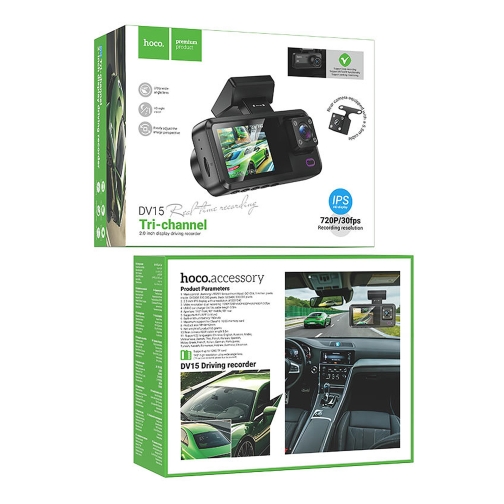 Купить Видеорегистратор Hoco DV15 2-inch 720P/Wi-Fi App/ 3 Камеры, 2