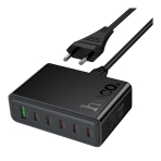 Купити Мережевий Зарядний Пристрій Hoco C152A 1USB/5Type-C QC/PD 70W