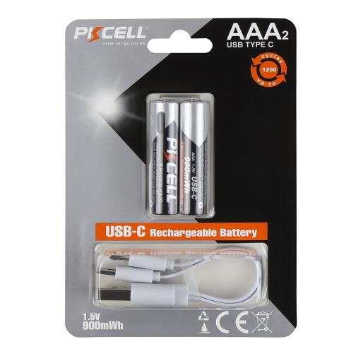 Акумуляторна Батарейка AAA PKCELL AAA-900 USB-C 900mWh (2 од.)