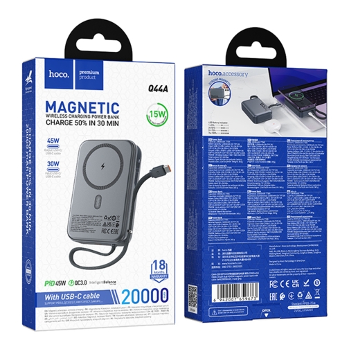 Купити Універсальна Мобільна Батарея Power Bank Hoco Q44A Origen dual PD45W magnetic 20000mAh, 2
