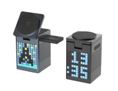 Купити Бездротовий Зарядний Пристрій 5in1 15W(Pixel Display/Clock/BT Speaker 5W)IPVersion М'ята упаковка