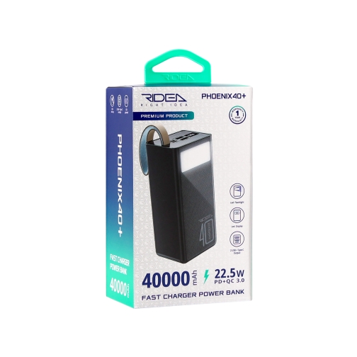 Купити Універсальна Мобільна Батарея Power Bank Ridea RP-D40L+ Phoenix40+ PD/QC 3.0 20W digital display + lamp 40000 mAh, 2