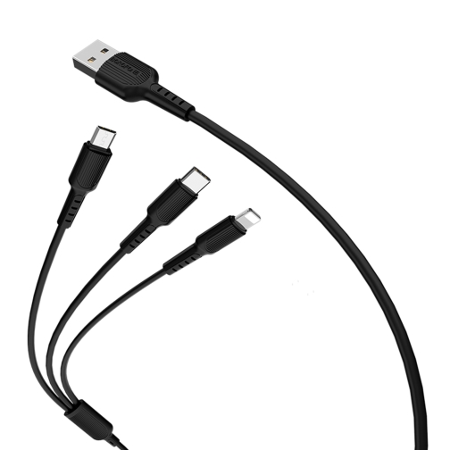 Купить USB Borofone BX16 3-in-1 Easy IP+Micro+Type-C, 4