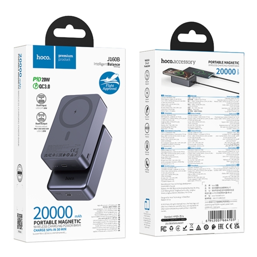 Купити Універсальна Мобільна Батарея Power Bank Hoco J160B Original PD20W wireless magnetic 20000mAh, 2