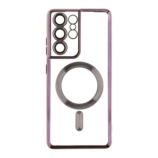 Купить Чехол TPU Metallic Full Camera with Magsafe для Samsung Galaxy S21 Ultra (G998), 3