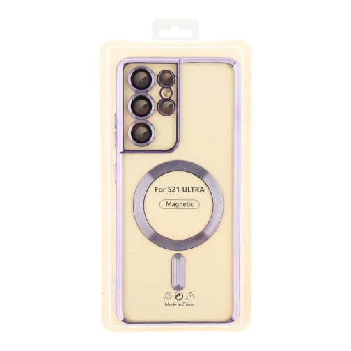 Купить Чехол TPU Metallic Full Camera with Magsafe для Samsung Galaxy S21 Ultra (G998), 8