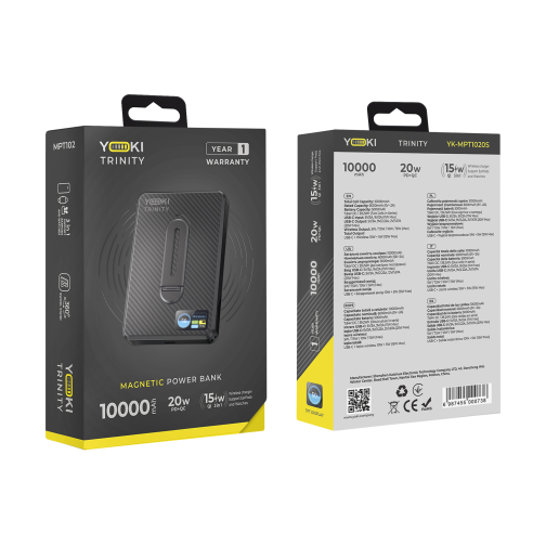 Універсальна Мобільна Батарея Magnetic Power Bank YOKI Trinity (15W Qi/20W QC/PD) 10000 mAh YK-MPT1020 превью 3