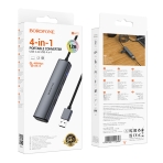 Купить USB Hub Borofone DH12 4-в-1 USB to USB3.0*4(L=1.2M), 2