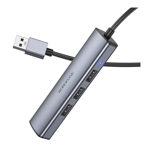 Купить USB Hub Borofone DH12 4-в-1 USB to USB3.0*4(L=1.2M), 3