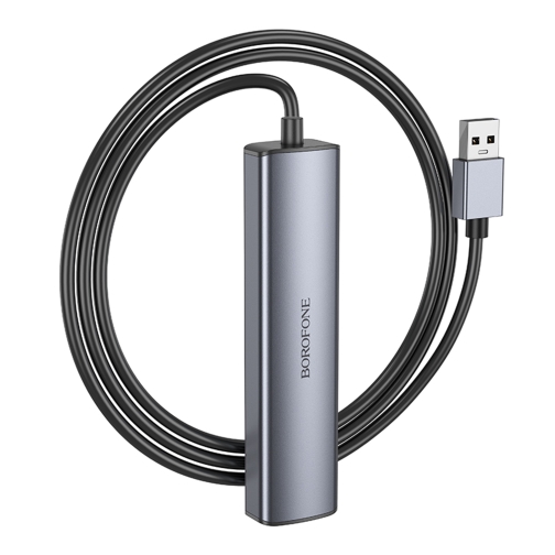 Купить USB Hub Borofone DH12 4-в-1 USB to USB3.0*4(L=1.2M), 4