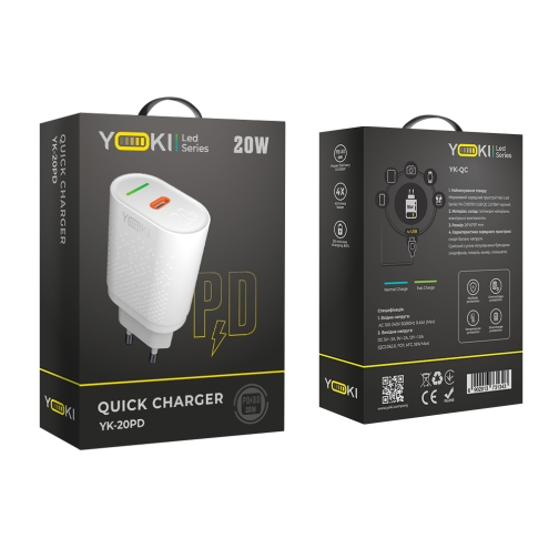 Купити Мережевий зарядний пристрій YOKI Led Series YK-20PD 20W, 10