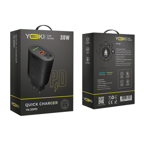 Купити Мережевий зарядний пристрій YOKI Led Series YK-20PD 20W, 11