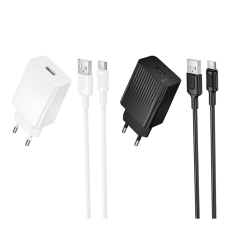 Купити Мережевий Зарядний Пристрій Borofone BAS72A 1USB QC 18W+USB to Type-C М'ята упаковка