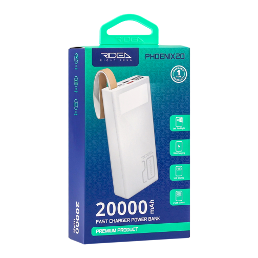 Універсальна Мобільна Батарея Power Bank Ridea RP-D20L Phoenix20 10W digital display + lamp 20000 mAh превью 3