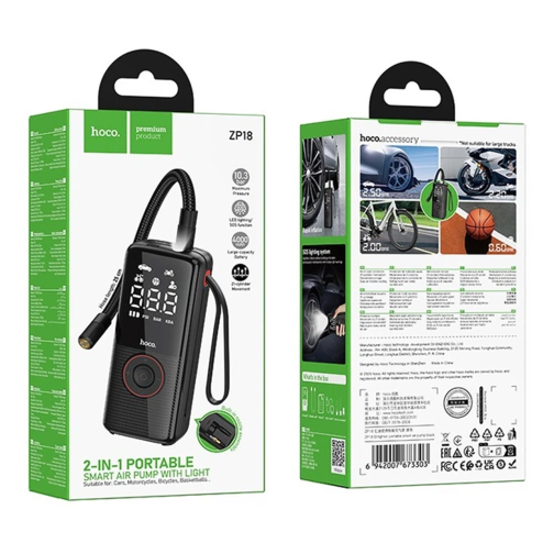 Автомобільний компресор Hoco ZP18 4000mAh превью 2