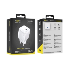Купити Мережевий Зарядний Пристрій Yoki YK-GaN25NCB NanoGaN Type-C PD&QC 25W