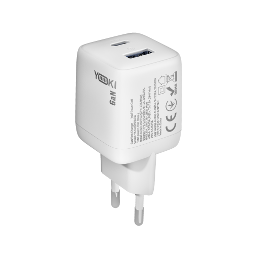 Купити Мережевий Зарядний Пристрій Yoki YK-GaN35PACB PowerGaN Type-C + USB PD&QC 35W, 8