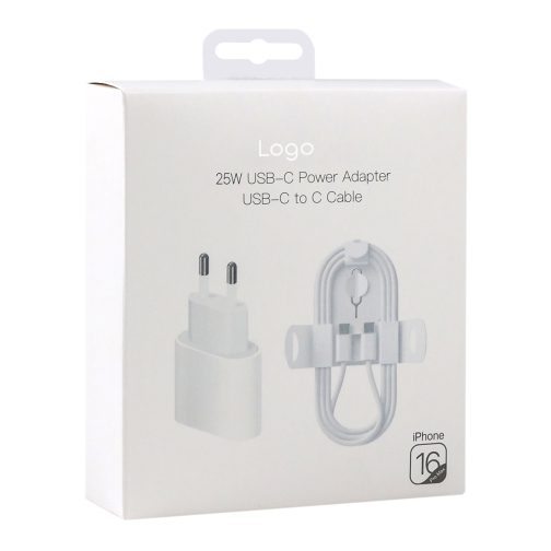Купити Сетевое Зарядное Устройство For IP PD25W 16 Pro Max+Type-C to Type-C 1:1, 2