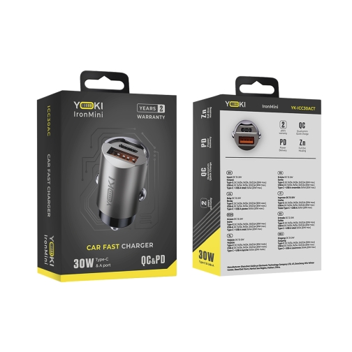 Купить Авто Зарядное Устройство Yoki YK-ICC30ACT IronMini Type-C + USB PD&QC 30W, 2