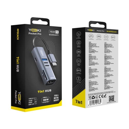Купити USB Hub YOKI Pocket Pro 7in1 YK-HPP3CACH1, 2