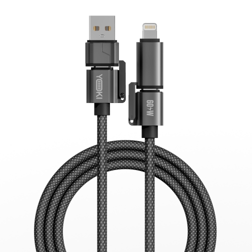 Купить USB YOKI CA93 CAR MEDIA USB-A/Type-C to Type-C/to iP 60W 1.8m