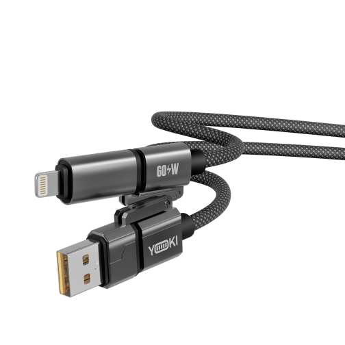 Купить USB YOKI CA93 CAR MEDIA USB-A/Type-C to Type-C/to iP 60W 1.8m, 3