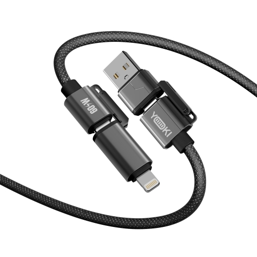 Купить USB YOKI CA93 CAR MEDIA USB-A/Type-C to Type-C/to iP 60W 1.8m, 4