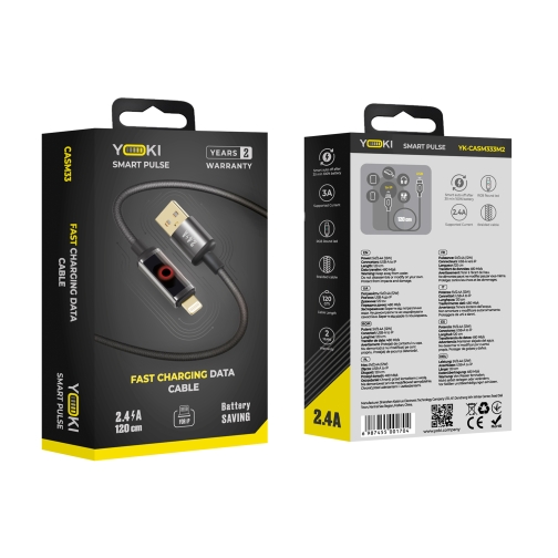 Купити Кабель USB YOKI SM33 SMART PULSE to iP 2,4A 1.2m, 3