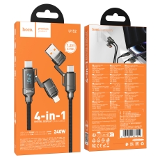 Купить USB Hoco U152 PD3.1 240W 4-in-1 USB/C to iP/C Led Display 1.2m Купить USB Hoco U152 PD3.1 240W 4-in-1 USB/C to iP/C Led Display 1.2m