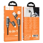 Купить USB Hoco U152 PD3.1 240W 4-in-1 USB/C to iP/C Led Display 1.2m