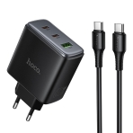 Купить Сетевое Зарядное Устройство Hoco C160A 2USB-C/1USB QC/PD65W+Type-C to Type-C
