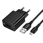 Купити Мережевий Зарядний Пристрій Hoco CS91A 1USB 2.1A+USB to Micro, 3