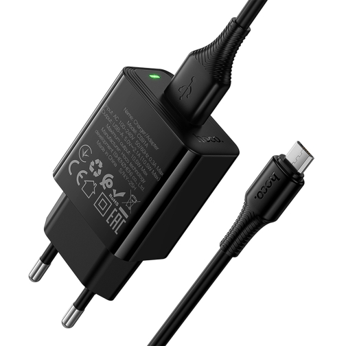 Купити Мережевий Зарядний Пристрій Hoco CS91A 1USB 2.1A+USB to Micro, 4