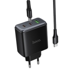 Купить Сетевое Зарядное Устройство Hoco C160A 2USB-C/1USB QC/PD65W+Type-C to Type-C, 4