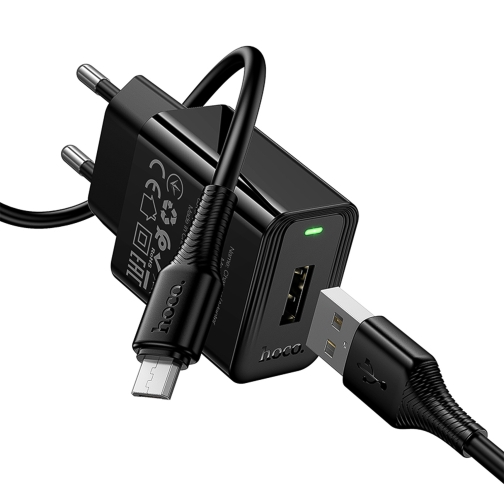 Купити Мережевий Зарядний Пристрій Hoco CS91A 1USB 2.1A+USB to Micro, 5