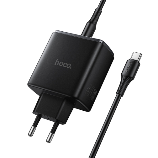 Купить Сетевое Зарядное Устройство Hoco C160A 2USB-C/1USB QC/PD65W+Type-C to Type-C, 5