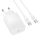 Купити Мережевий Зарядний Пристрій Borofone BAS73A 1USB-C PD/QC 20W+Type-C to Type-C Бiлий