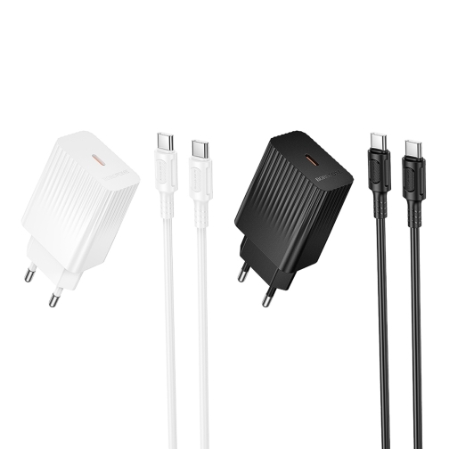 Купити Мережевий Зарядний Пристрій Borofone BAS73A 1USB-C PD/QC 20W+Type-C to Type-C