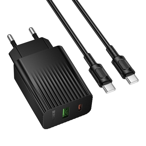 Купити Мережевий Зарядний Пристрій Borofone BAS74A 1USB-C/1USB PD/QC 20W+Type-C to Type-C, 5